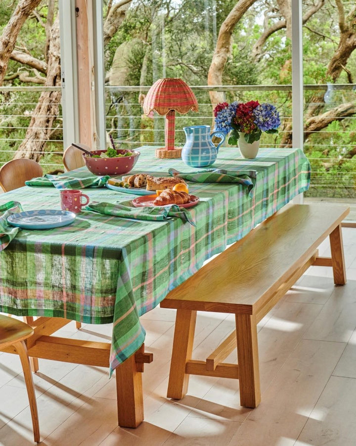 Jewel of the Nile Tartan Linen Rectangle Tablecloth - Kip & Co - Ruby's Home Store