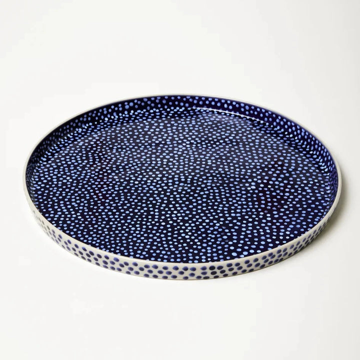 Chino Blue Spot Round Platter - Jones & Co