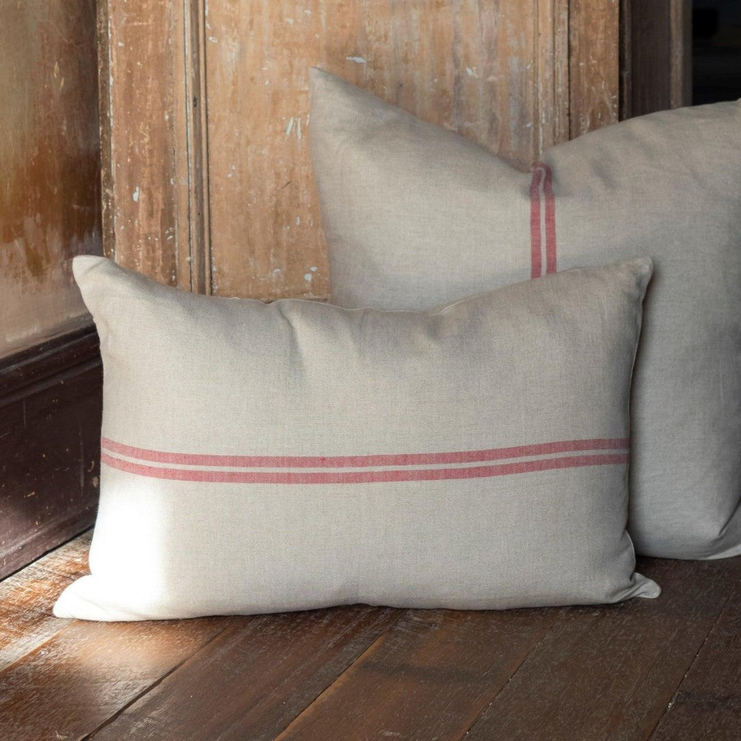 Juliette Cushion - Red French Linen - Ruby's Home Store