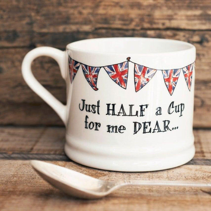 Just Half a Cup Bunting Mug - Ruby&