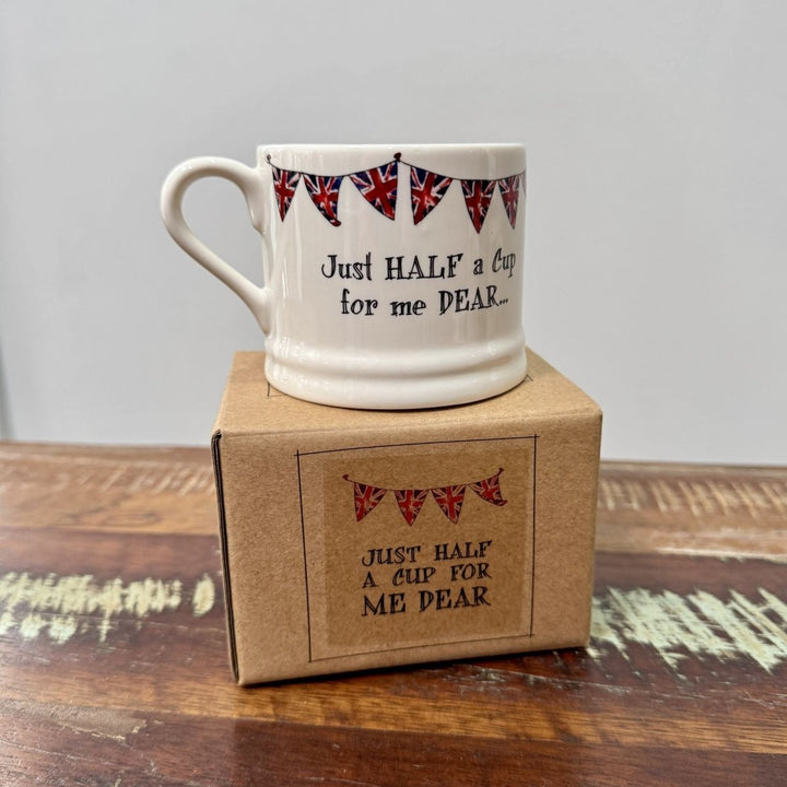 Just Half a Cup Bunting Mug - Ruby&