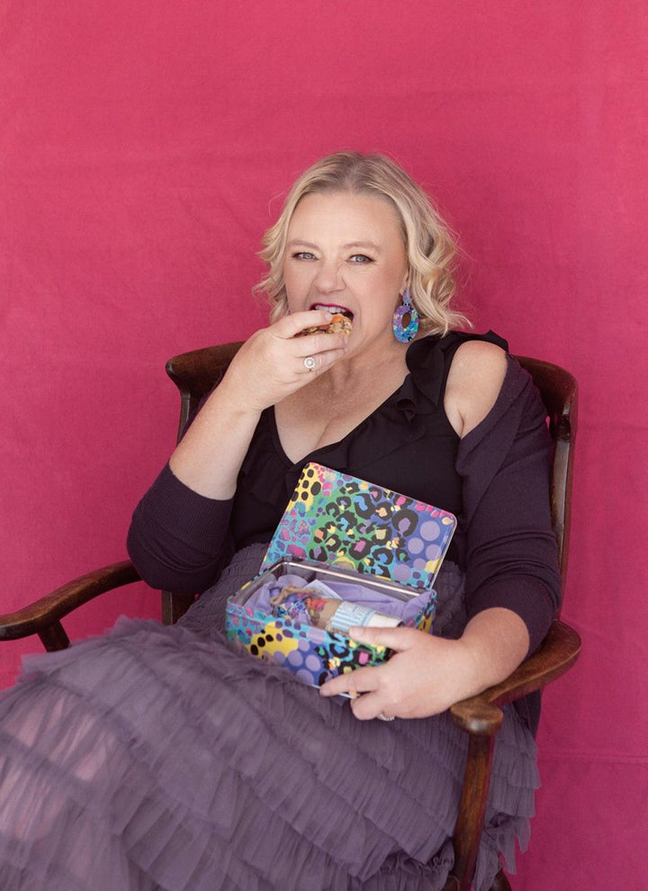 Kasey Rainbow Electric Leopard Biscuit Tin - Ruby's Home Store