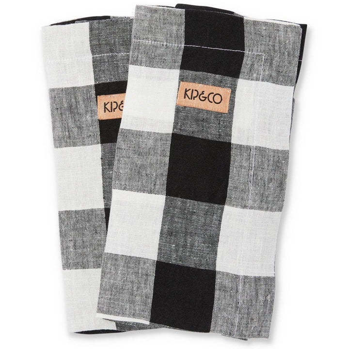 Kip & Co Black & White Gingham Linen Napkins - Set of 4 - Ruby's Home Store