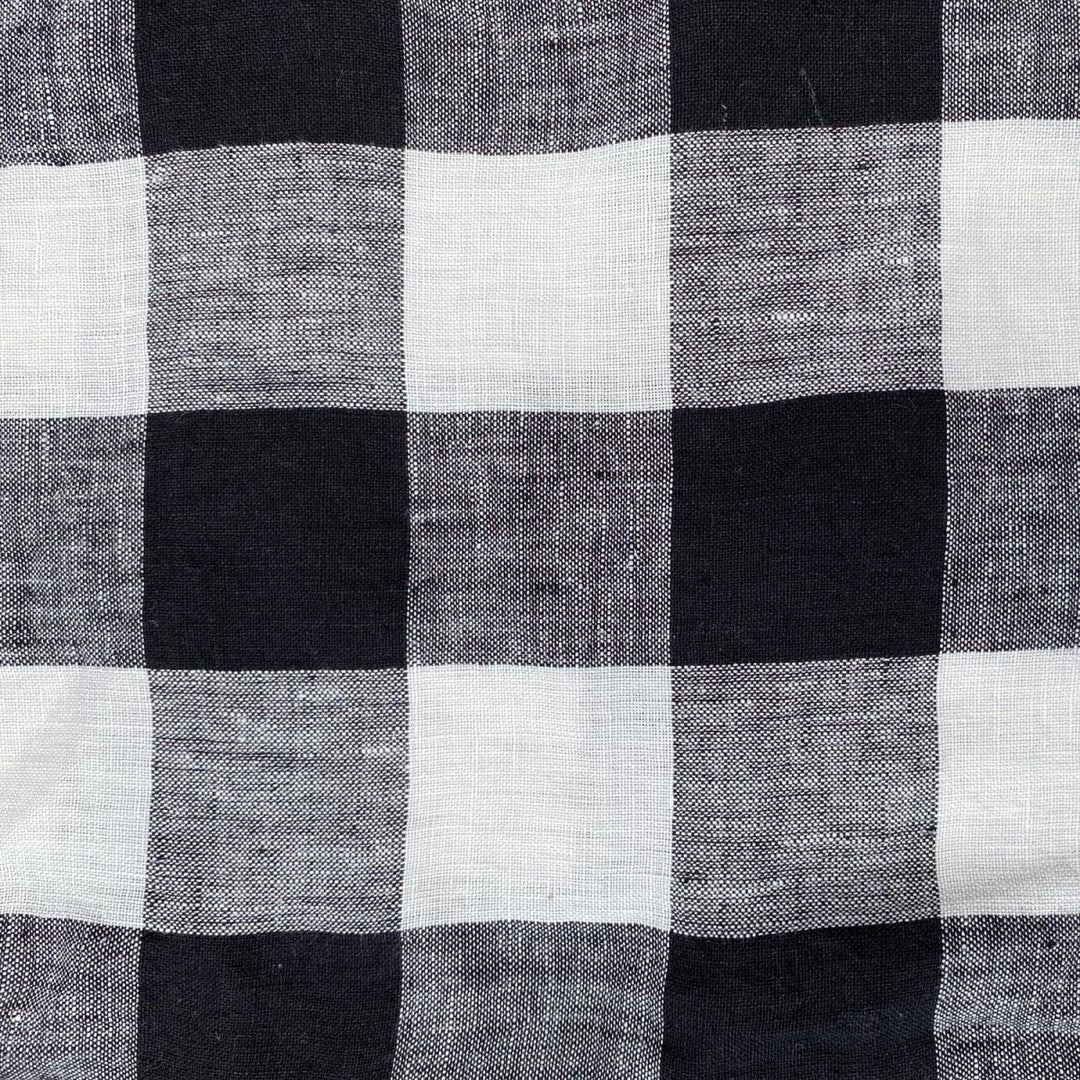 Kip & Co Black & White Gingham Linen Tablecloth - Ruby's Home Store