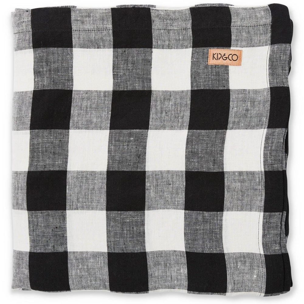 Kip & Co Black & White Gingham Linen Tablecloth - Ruby's Home Store
