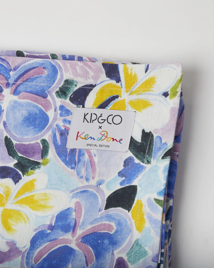 Kip & Co x Ken Done Frangipani Linen Tablecloth - Ruby's Home Store