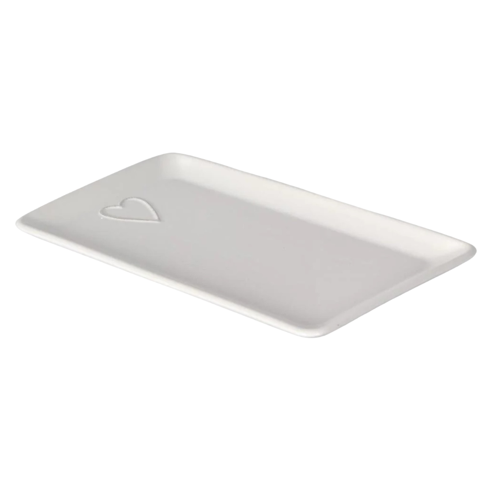 Ceramic Heart Rectangle Plate
