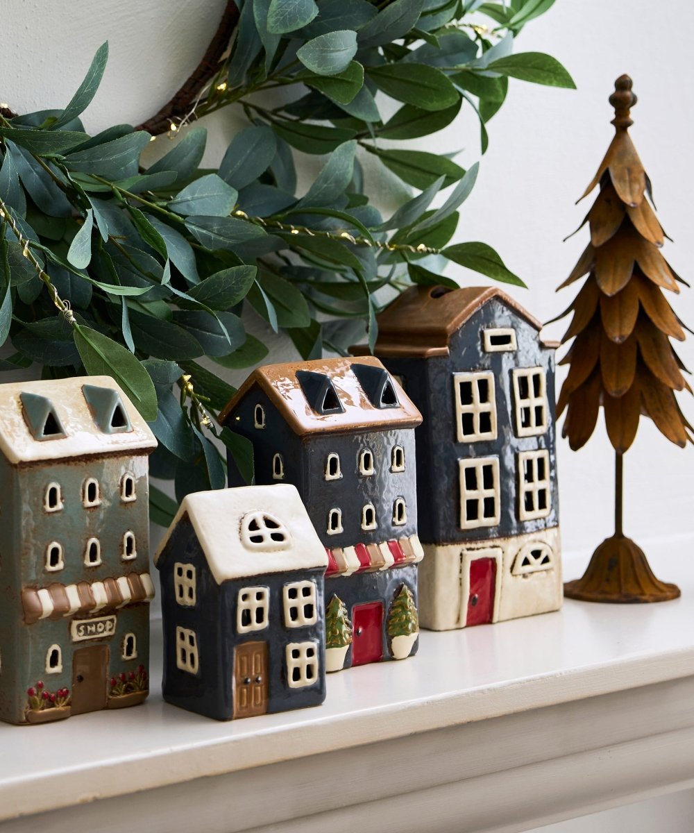 Large Tea Light House - Nordic Navy - Ruby's Home Store