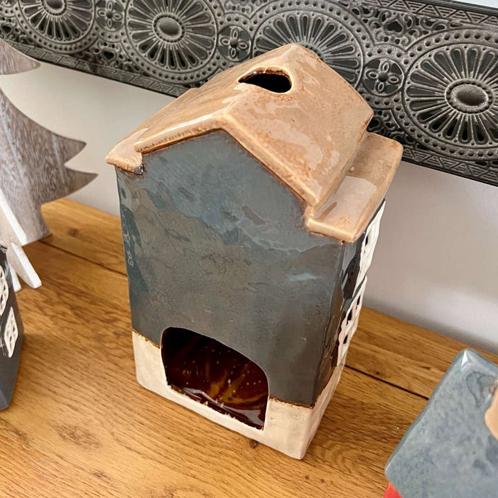 Large Tea Light House - Nordic Navy - Ruby's Home Store