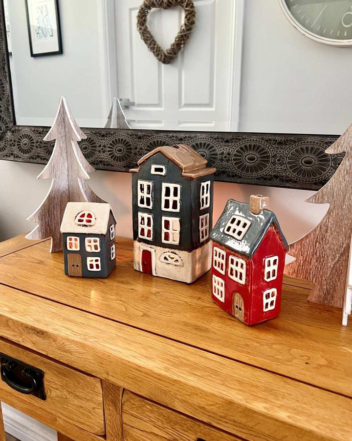 Large Tea Light House - Nordic Navy - Ruby's Home Store