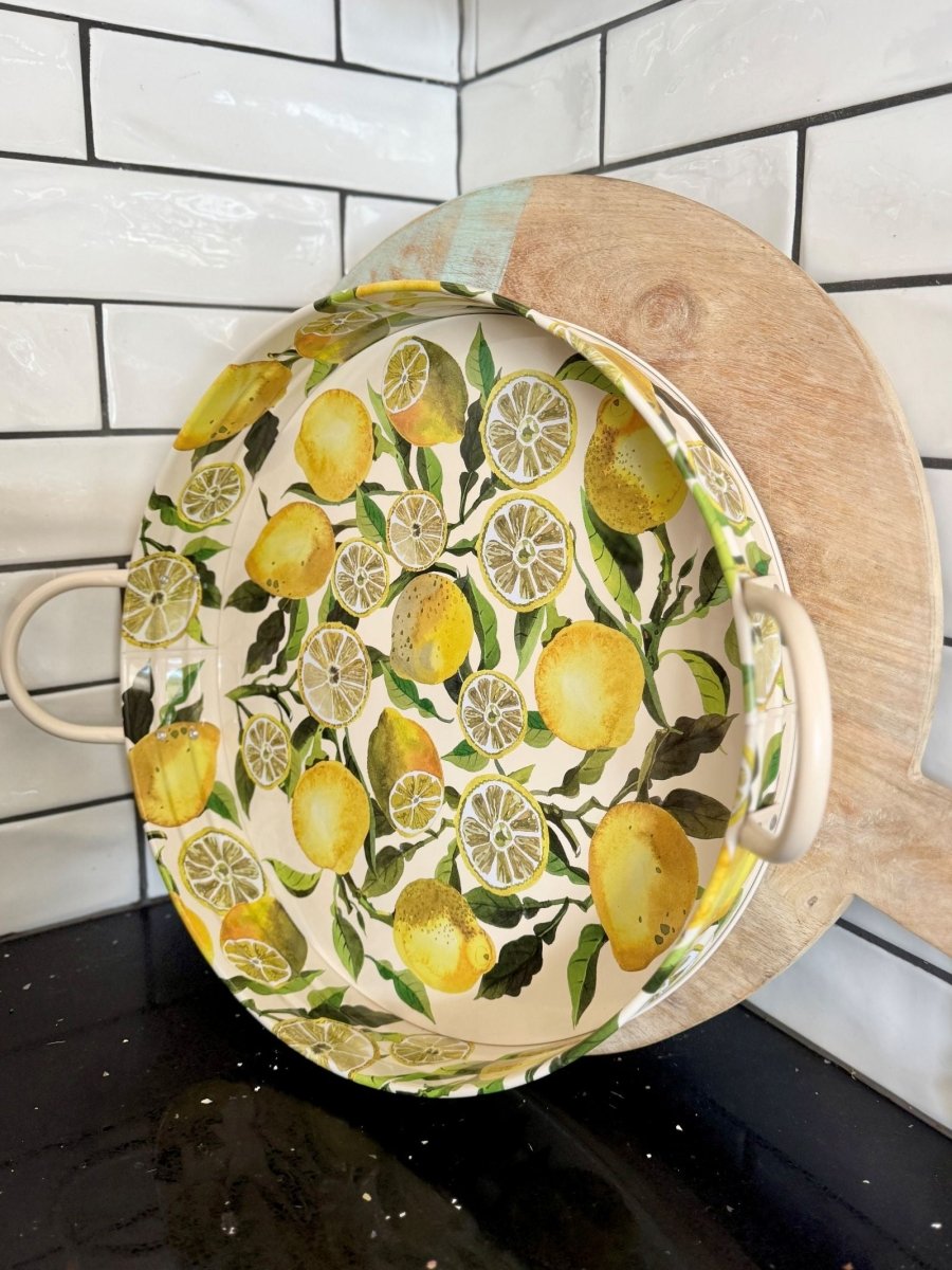 Lemon Large Metal Handle Tin Tray - Emma Bridgewater - Ruby's Home Store