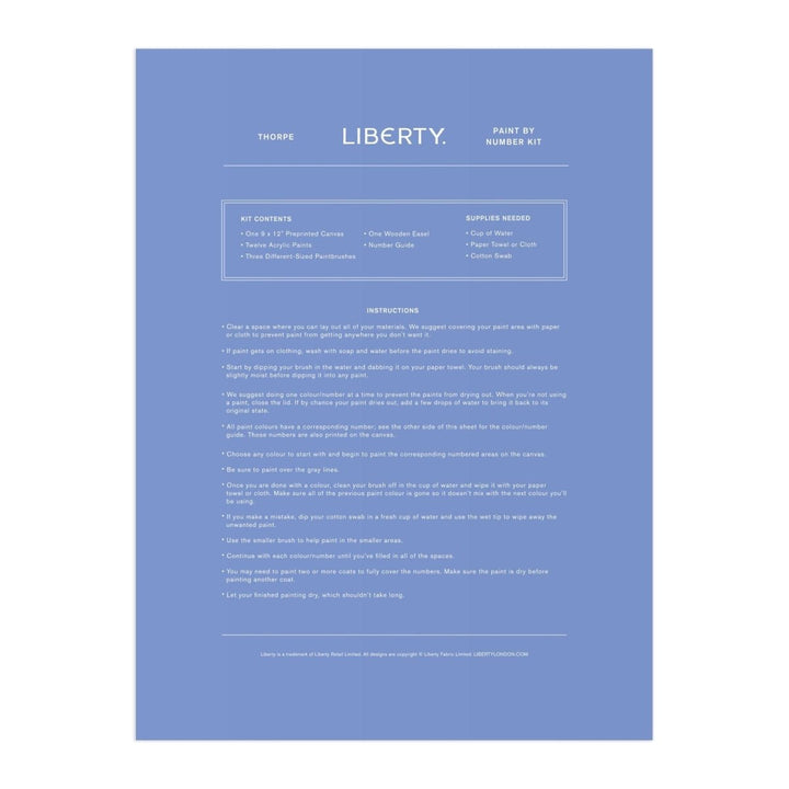 Liberty Paint by Numbers Kit - Ruby's Home Store
