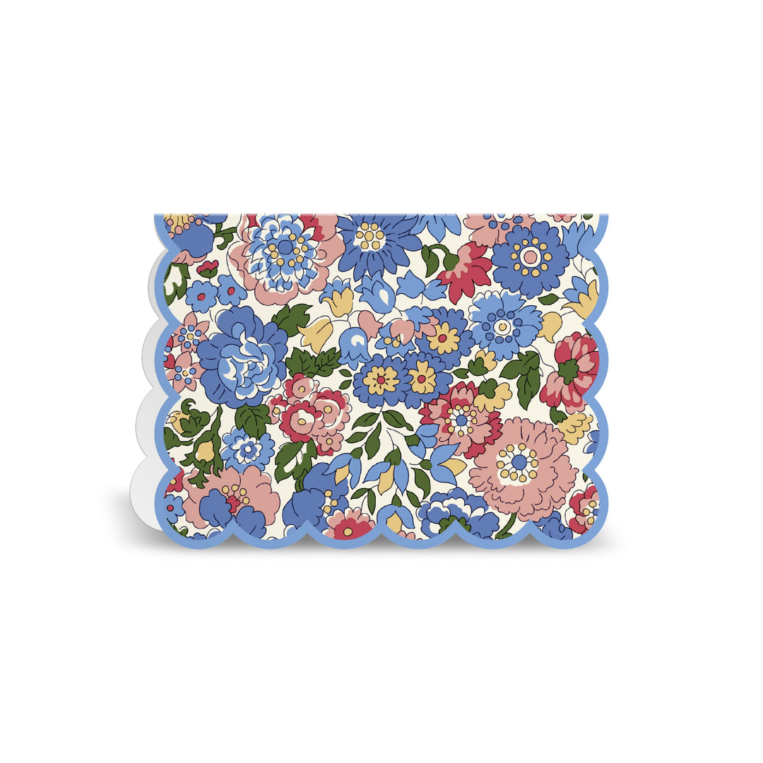 Floral patterned card with colorful flowers on a white background
