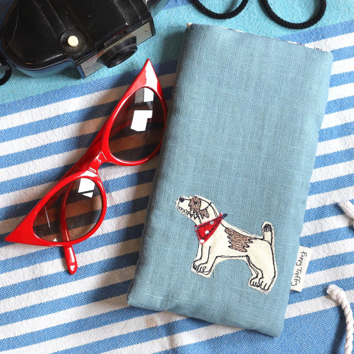 Little Dog Embroidered Phone/Glasses Case - Poppy Treffry - Ruby's Home Store