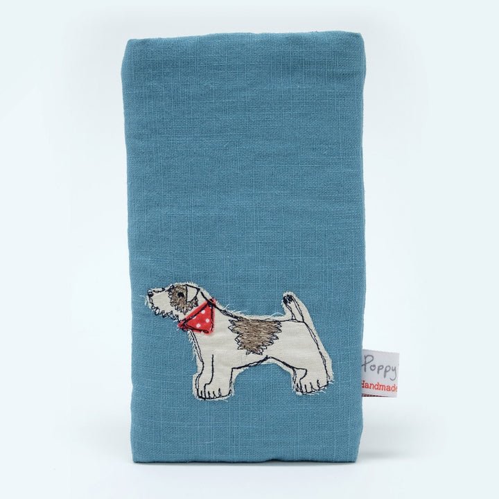 Little Dog Embroidered Phone/Glasses Case - Poppy Treffry - Ruby's Home Store