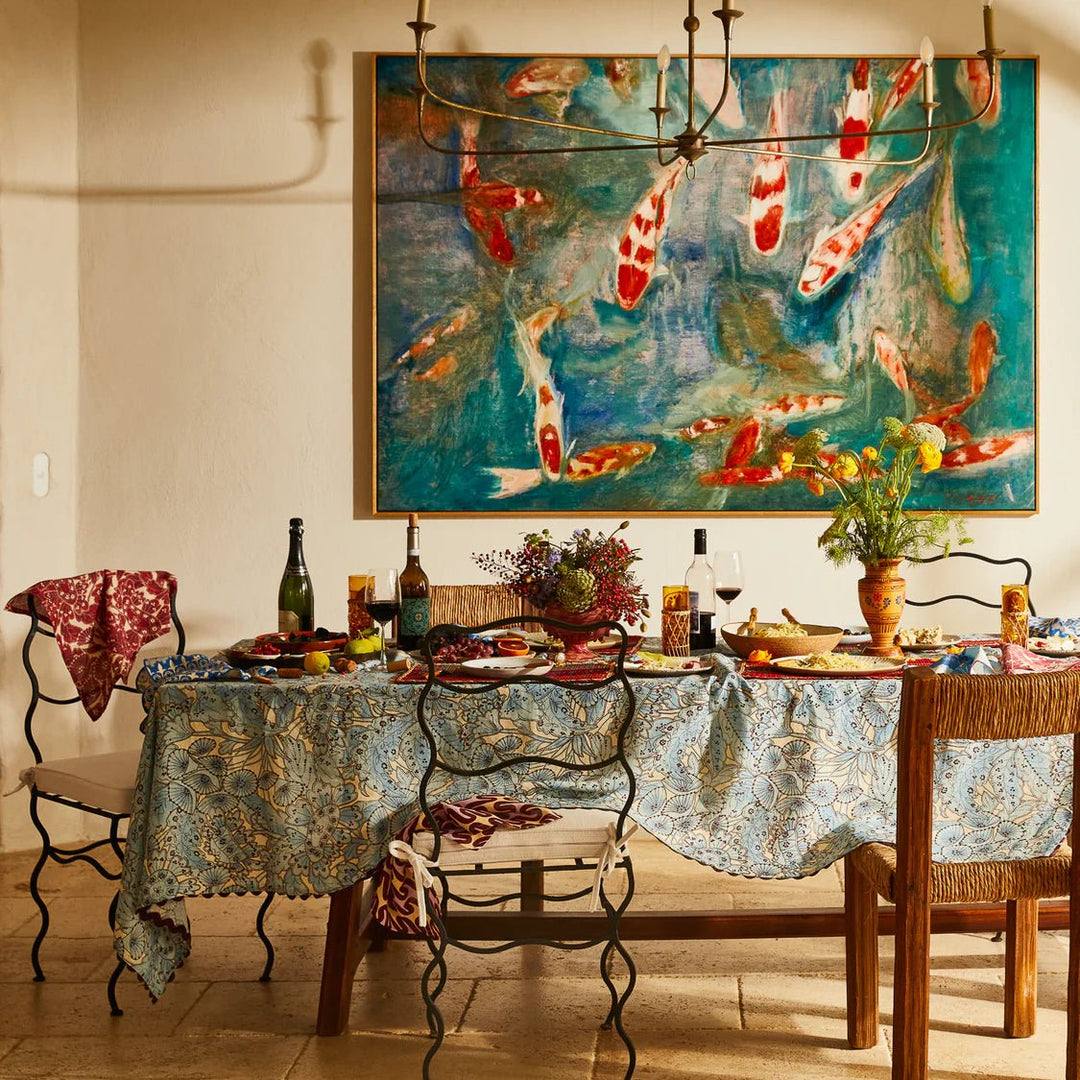 Lucia Linen Table Cloth - Cerulean - Sage x Clare - Ruby's Home Store