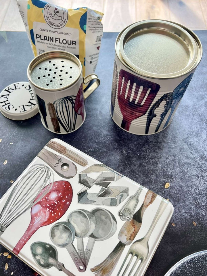 Making and Baking Sugar/Flour Shaker Tin - Black Toast - Emma Bridgewater - Ruby's Home Store