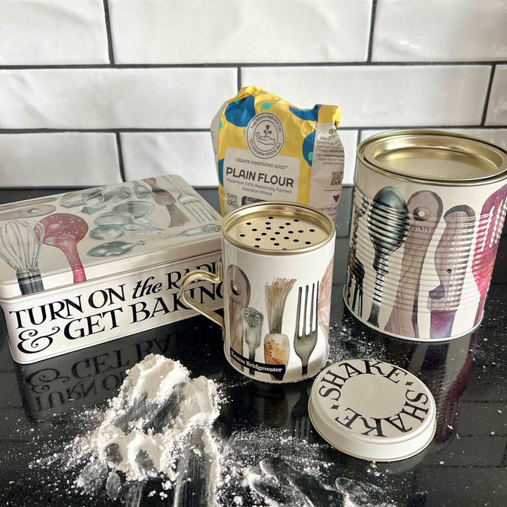 Making and Baking Sugar/Flour Shaker Tin - Black Toast - Emma Bridgewater - Ruby's Home Store