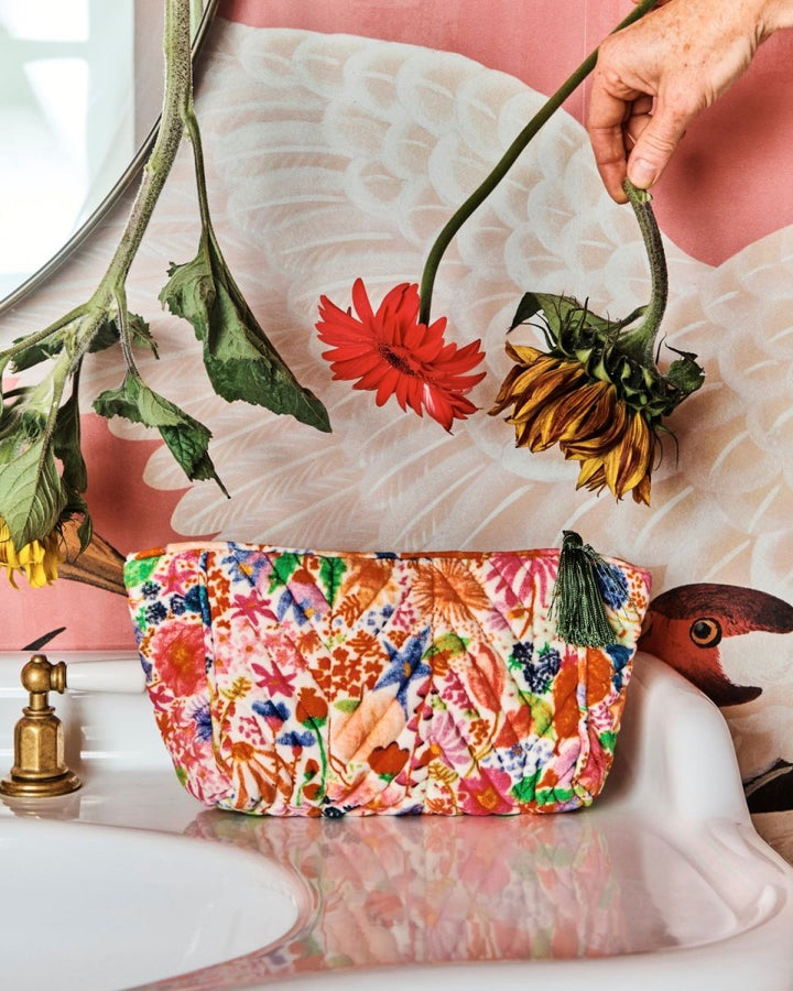 Meandering Meadow Velvet Toiletry Bag - Kip & Co - Ruby's Home Store