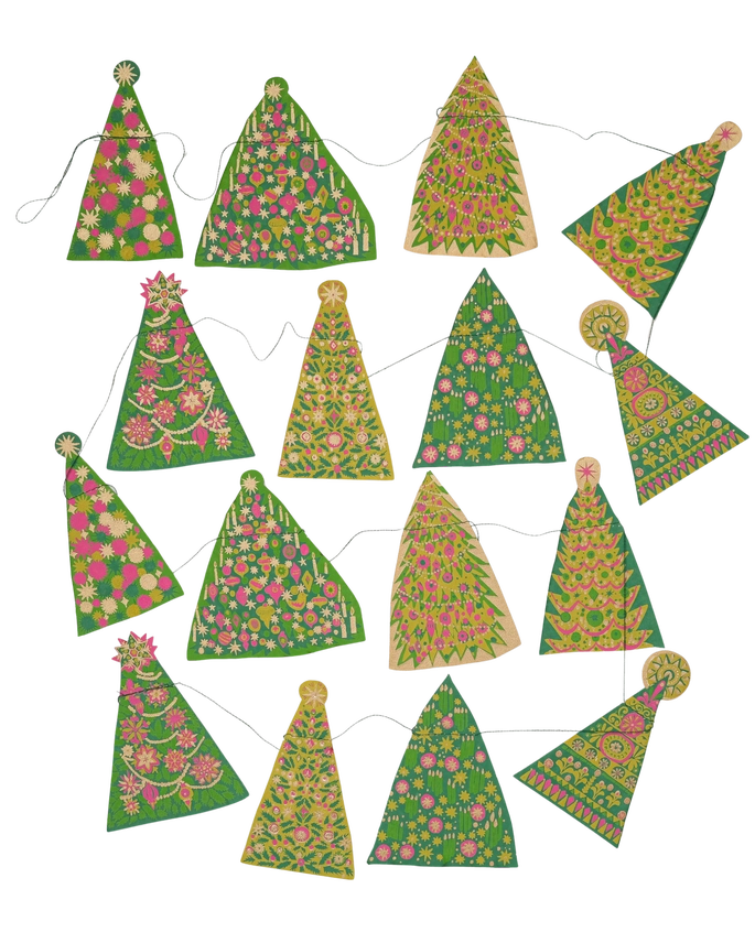 Mid Century Trees Sewn Garland - East End Press
