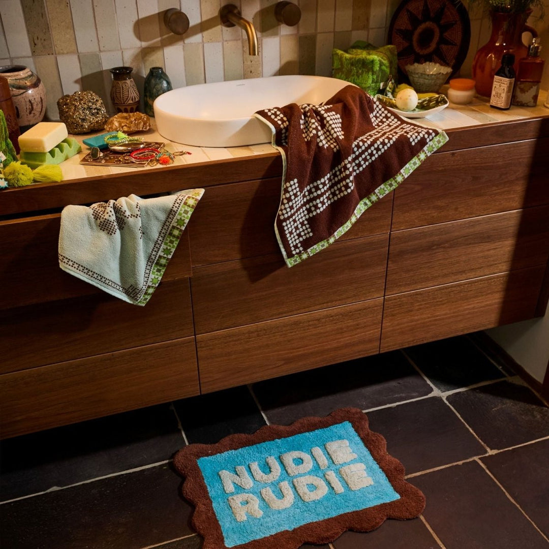 Mini Romy Nudie Rudie Bath Mat - Turquoise - Sage x Clare - Ruby&