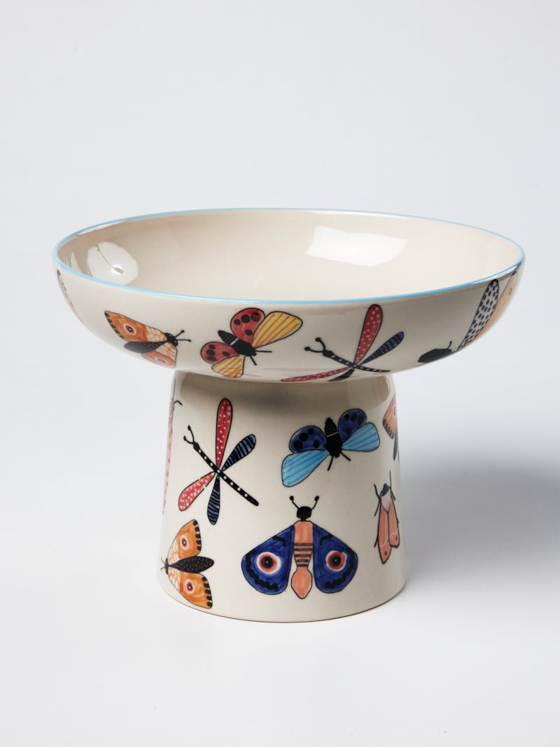 Moth Party Footed Bowl - Jones & Co - Ruby's Home Store