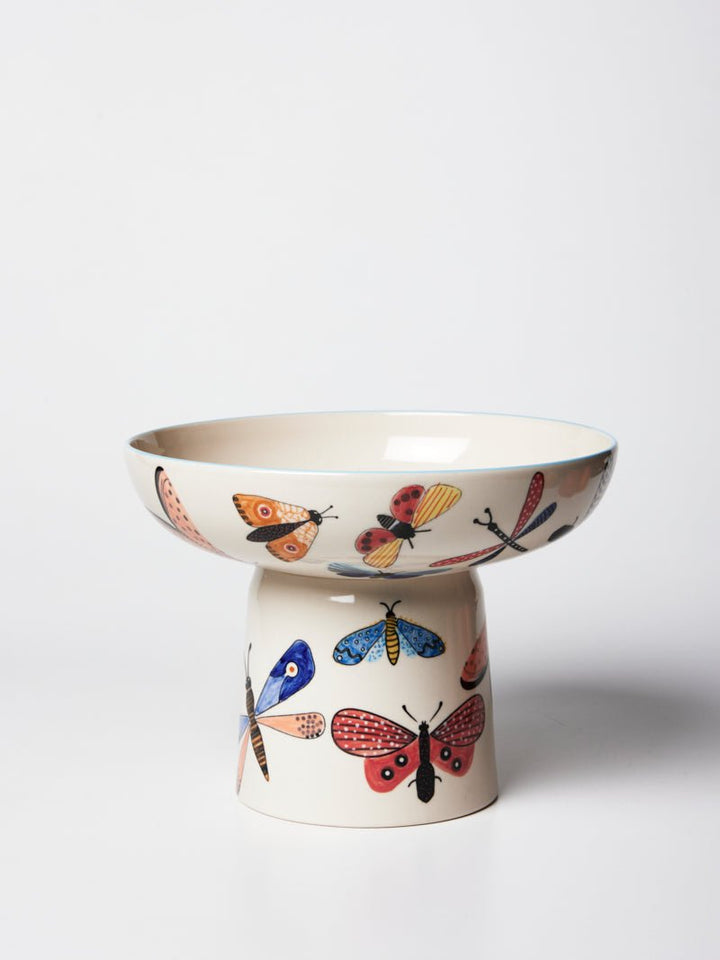 Moth Party Footed Bowl - Jones & Co - Ruby's Home Store