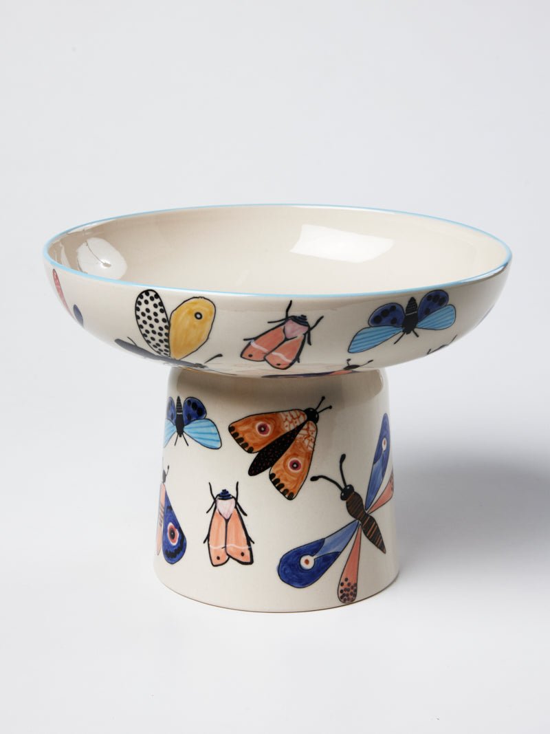 Moth Party Footed Bowl - Jones & Co - Ruby's Home Store