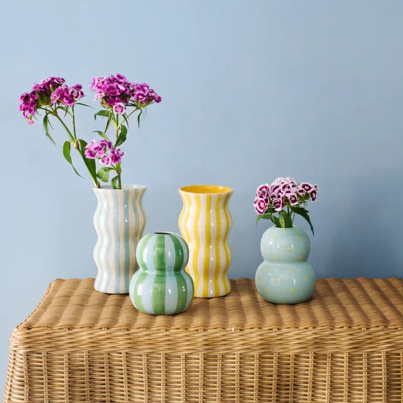 Palma Yellow Stripe Vase - Jones & Co - Ruby's Home Store