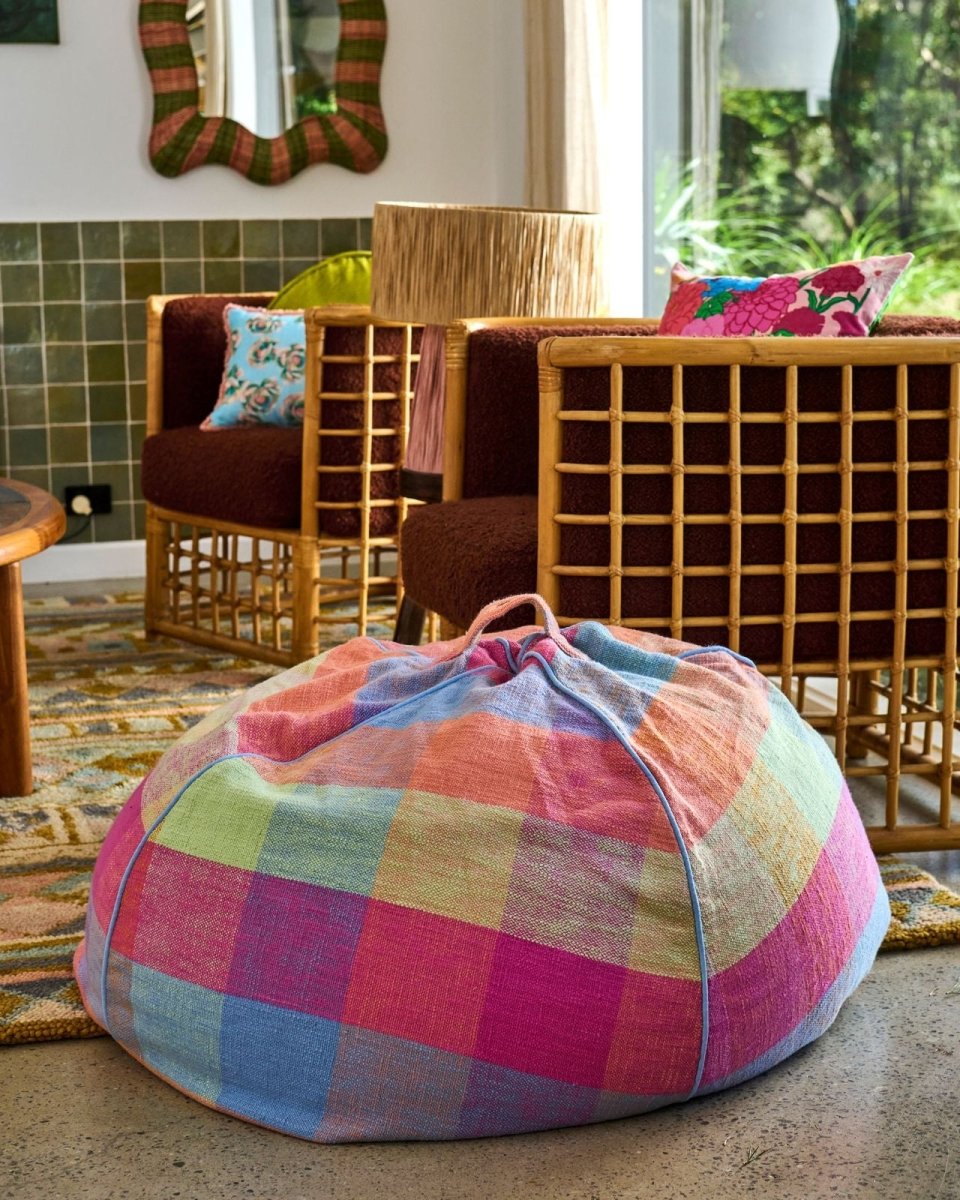 Ponza Tartan Woven Bean Bag - Kip & Co - Ruby's Home Store