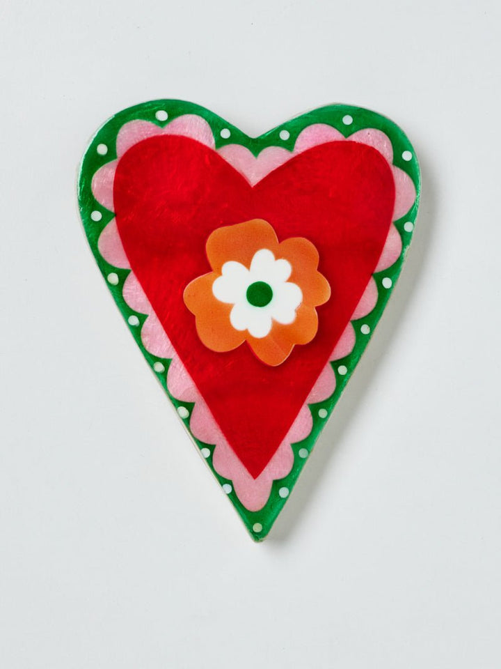 Poppy Red Heart Wall Art - Jones & Co - Ruby's Home Store