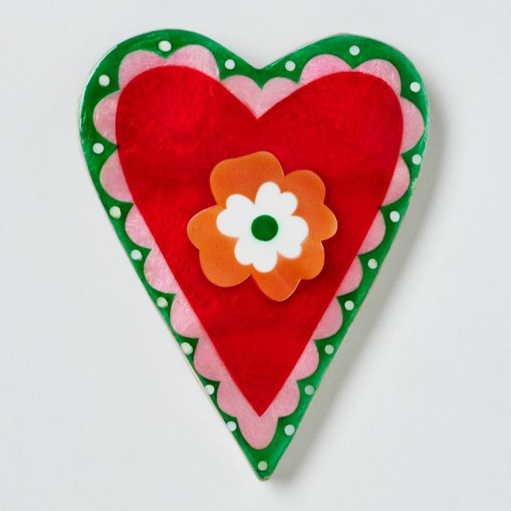 Poppy Red Heart Wall Art - Jones & Co - Ruby's Home Store