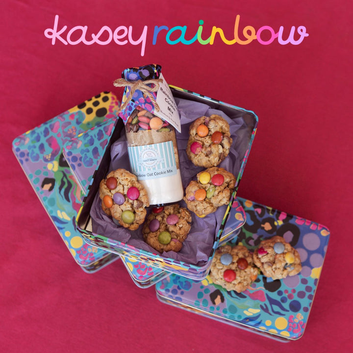 *PRE - ORDER* Kasey Rainbow Electric Leopard Biscuit Tin - Ruby's Home Store