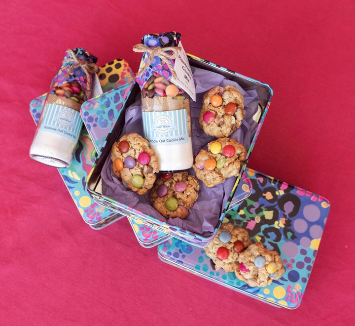 *PRE - ORDER* Kasey Rainbow Electric Leopard Biscuit Tin - Ruby's Home Store
