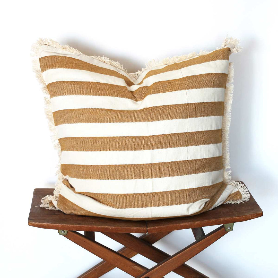 Raine & Humble Bold Stripe Cushion - Golden Yellow