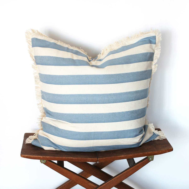 Raine & Humble Bold Stripe Cushion - Pale Blue - Ruby's Home Store