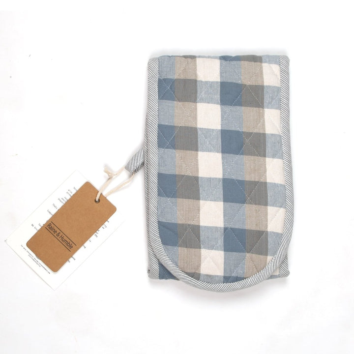 Raine & Humble Check Double Oven Glove - Blue Haze - Ruby's Home Store