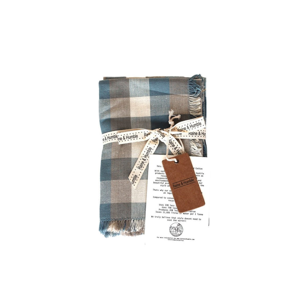 Raine & Humble Double Check Napkin Set - Blue Haze - Ruby's Home Store