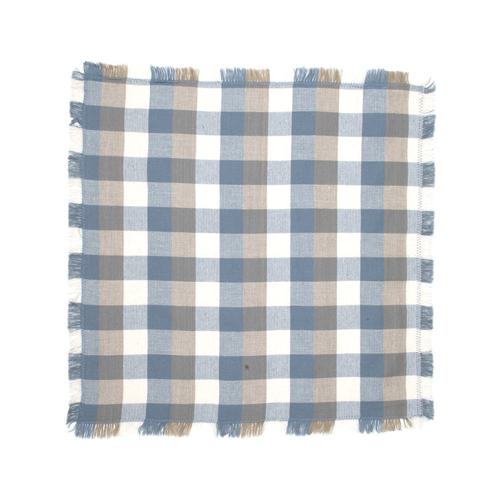 Raine & Humble Double Check Napkin Set - Blue Haze - Ruby's Home Store