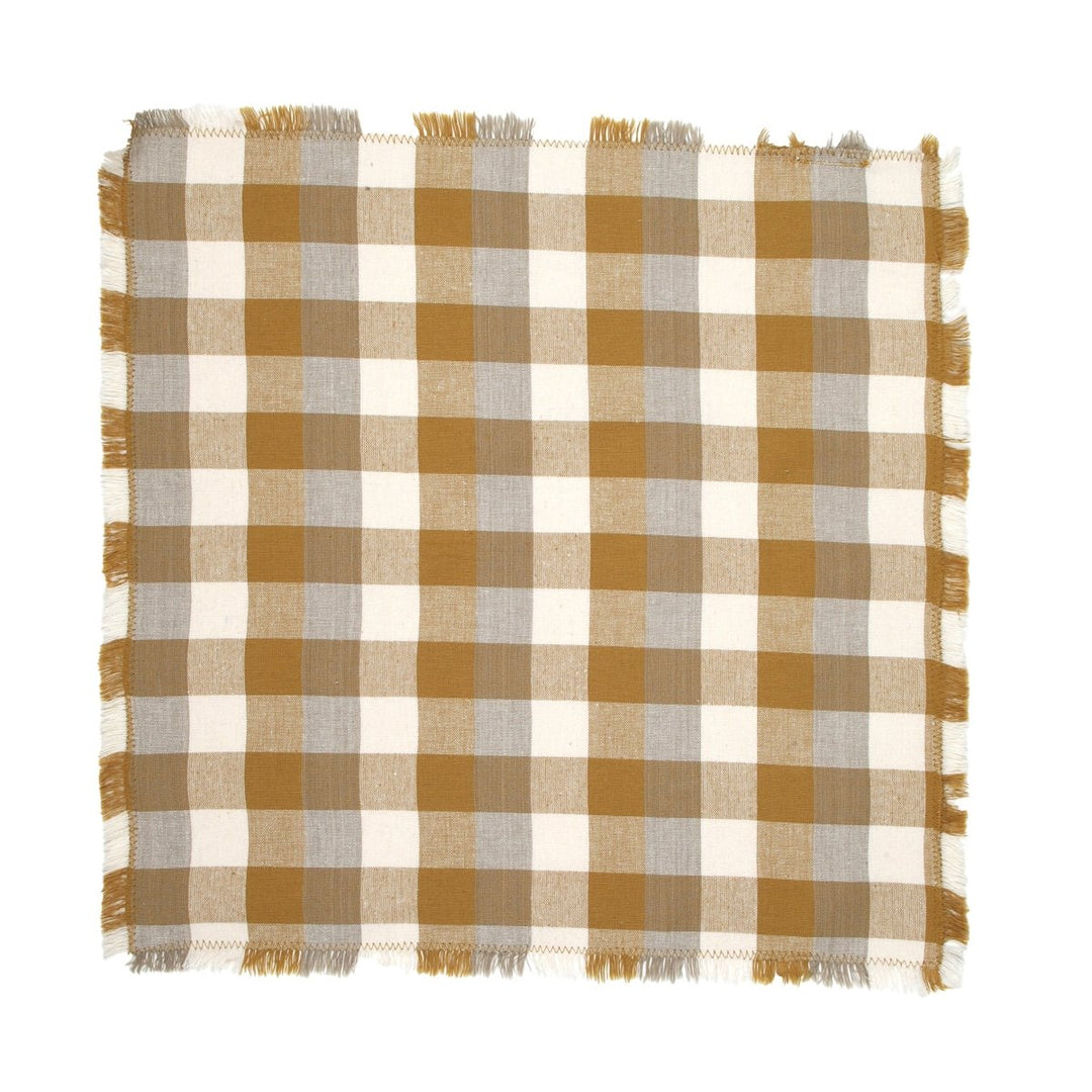 Raine & Humble Double Check Napkin Set - Yellow Sunset - Ruby's Home Store