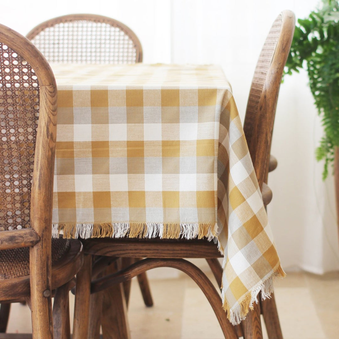 Raine & Humble Double Check Tablecloth - Yellow Sunset - Ruby's Home Store