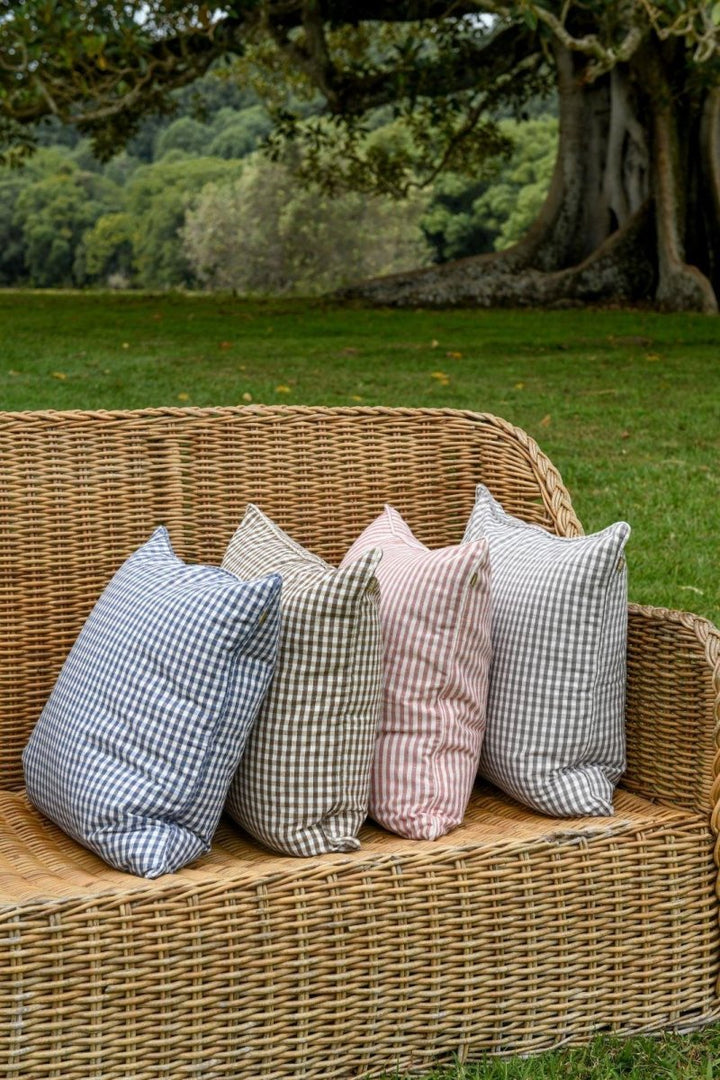 Raine & Humble Gingham Cushion - Ash - Ruby's Home Store