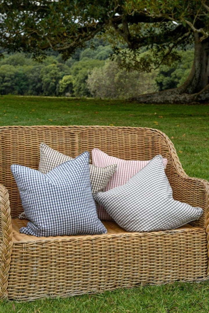 Raine & Humble Gingham Cushion - Ash - Ruby's Home Store