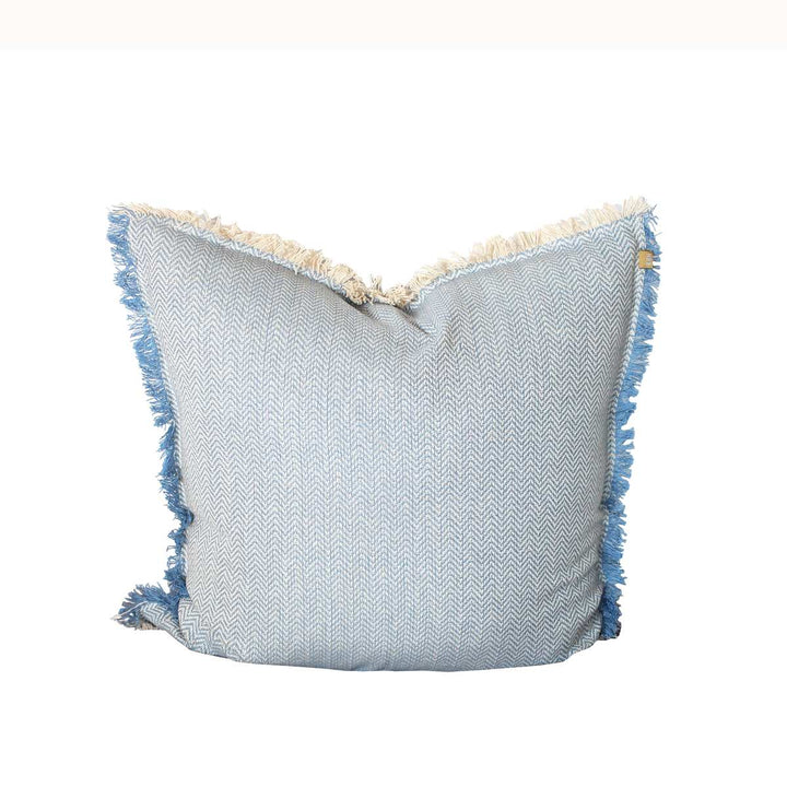 Raine & Humble Heavy Cotton Herringbone Cushion - Pale Blue - Ruby's Home Store