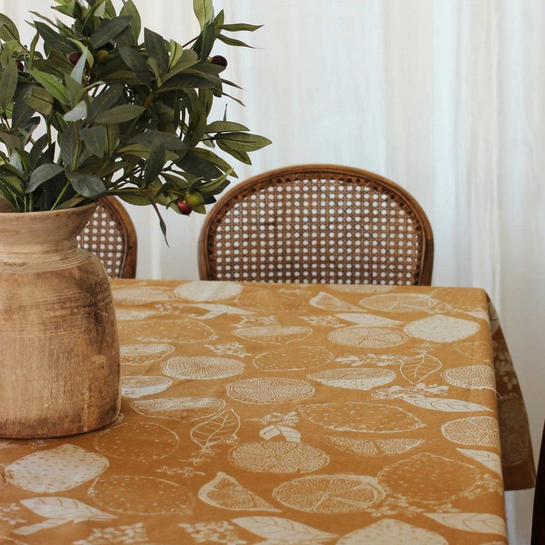 Raine & Humble Lemon Marmalade Tablecloth - Golden Yellow - Ruby's Home Store