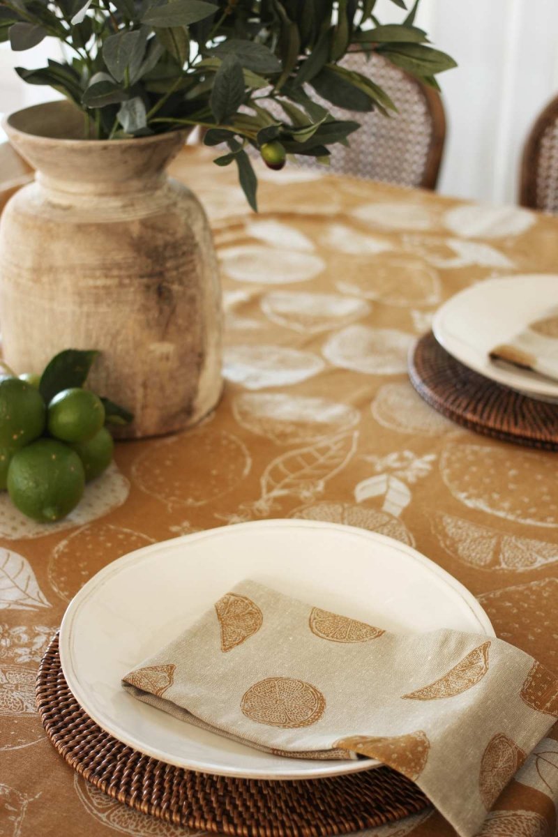 Raine & Humble Lemon Marmalade Tablecloth - Golden Yellow - Ruby's Home Store