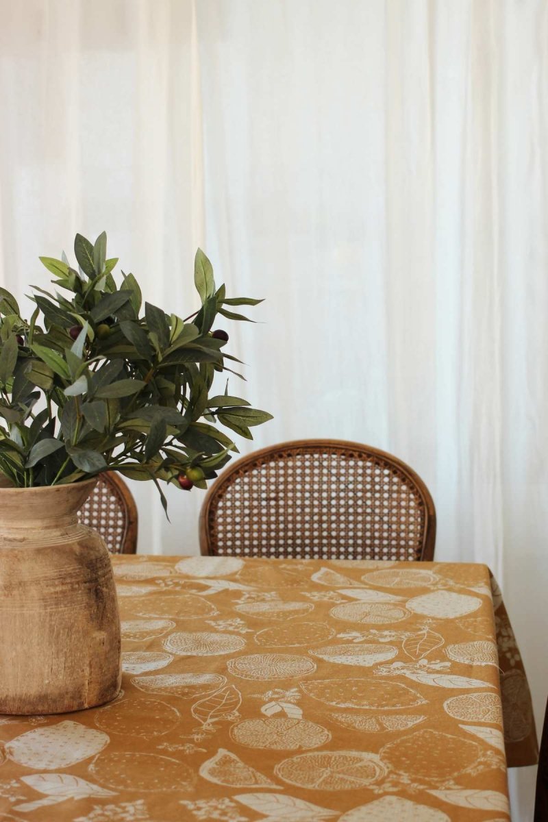 Raine & Humble Lemon Marmalade Tablecloth - Golden Yellow - Ruby's Home Store