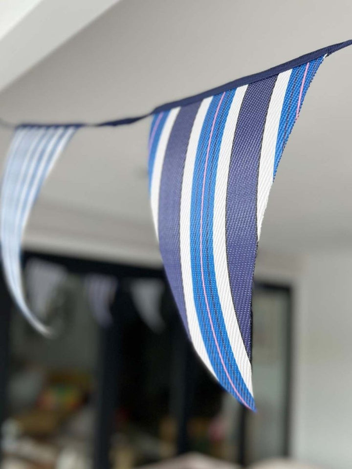 Recycled Plastic Bunting - Blue & White - 10metres - Ruby's Home Store