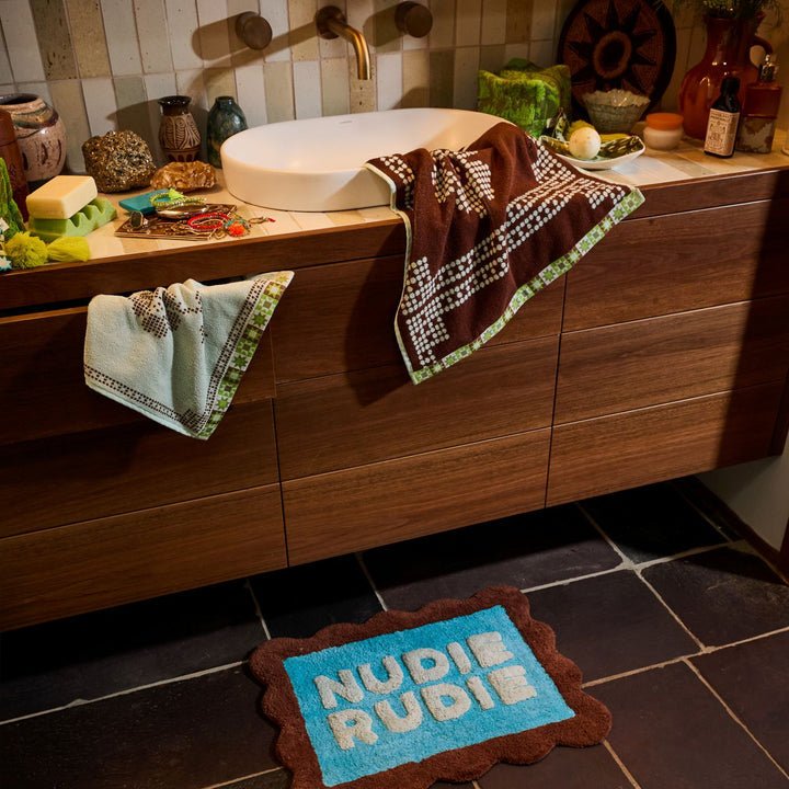 Mini Romy Nudie Rudie Bath Mat - Turquoise - Sage x Clare
