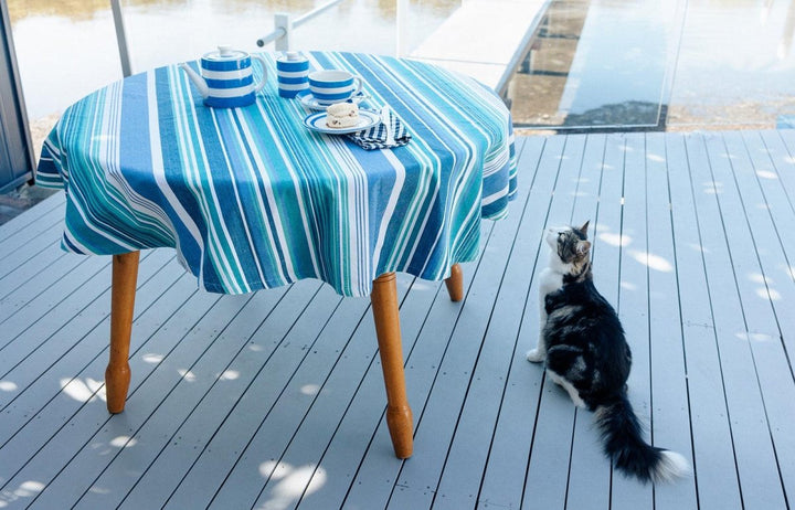 Round Striped Tablecloth - Ruby's Home Store